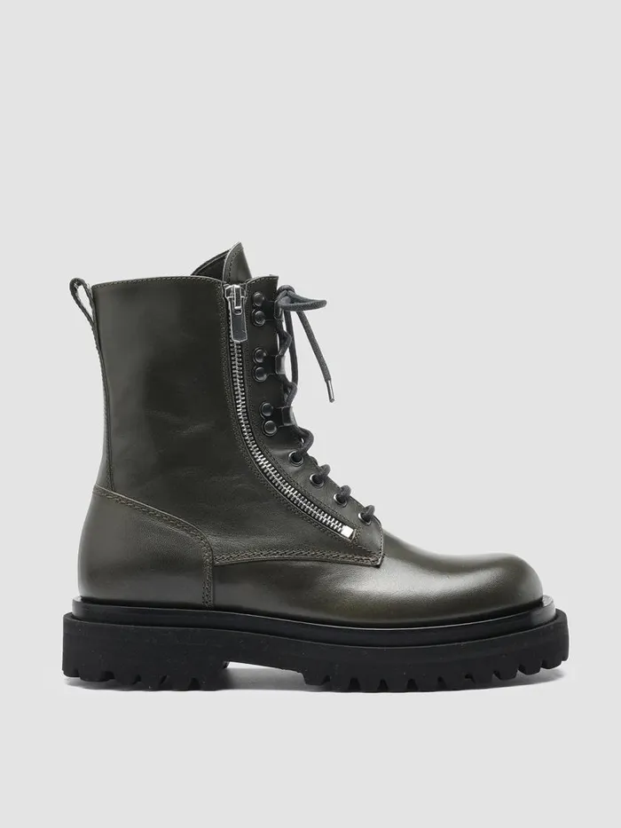 Officine Creative Boots and Ankle Boots ULTIMATE 003 Bosco Green Leather Combat Boots 8211 Men Officine Creative Boots and Ankle Boots ULTIMATE 003 Bosco Green Leather Combat Boots 8211 Men