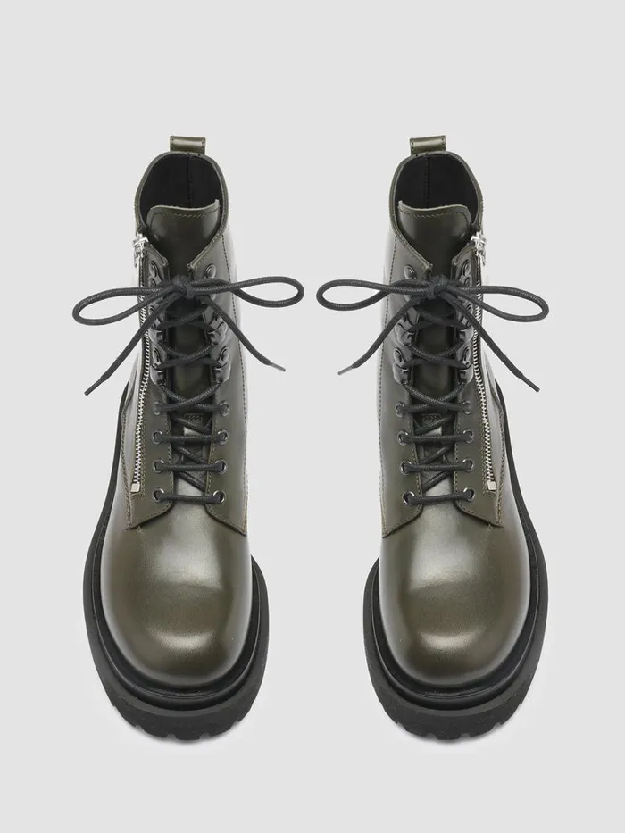Officine Creative Boots and Ankle Boots ULTIMATE 003 Bosco Green Leather Combat Boots 8211 Men Officine Creative Boots and Ankle Boots ULTIMATE 003 Bosco Green Leather Combat Boots 8211 Men