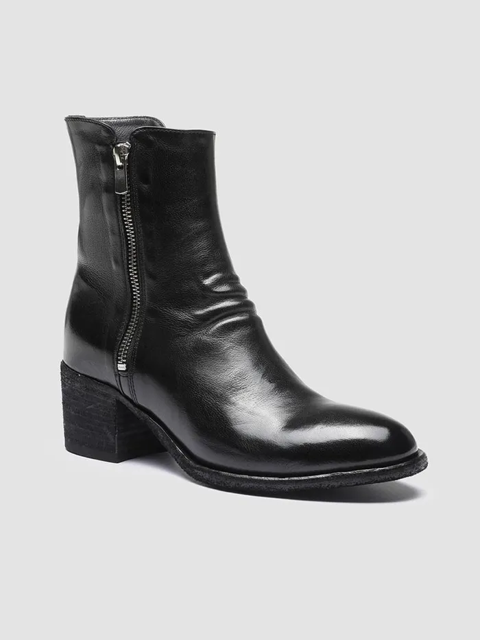 Officine Creative Boots and Booties DENNER 103 Nero Black Leather Ankle Boots 8211 Women Officine Creative Boots and Booties DENNER 103 Nero Black Leather Ankle Boots 8211 Women