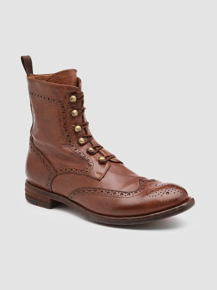 Officine Creative Boots and Booties LEXIKON 131 Sauvage Brown Leather Boots 8211 Women
