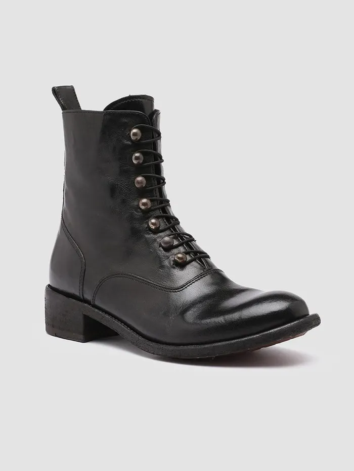 Officine Creative Boots and Booties LISON 036 Nero Black Leather Booties 8211 Women Officine Creative Boots and Booties LISON 036 Nero Black Leather Booties 8211 Women