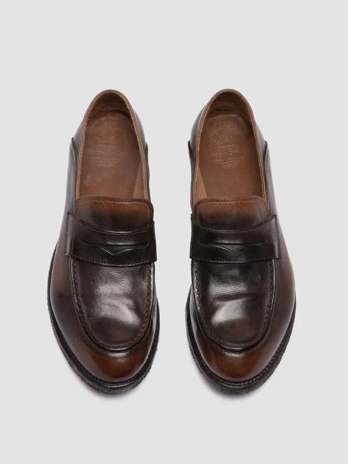 Officine Creative Loafers LEXIKON 140 CaffSupernero Brown Leather Penny Loafers 8211 Women
