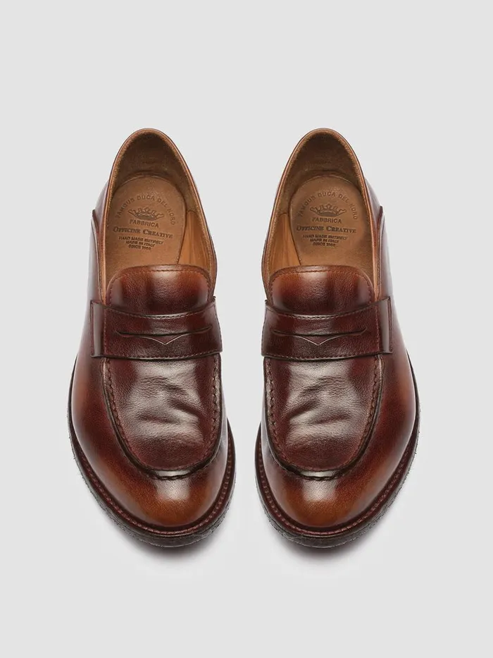 Officine Creative Loafers LEXIKON 140 TabaccoBord Brown Leather Penny Loafers 8211 Women