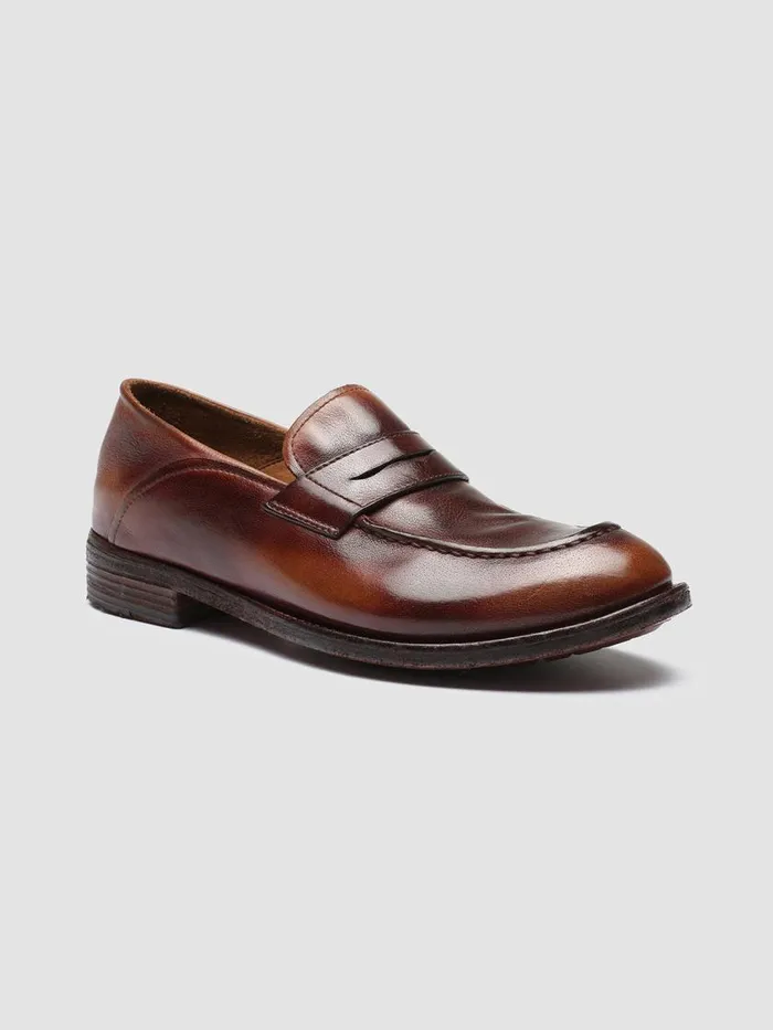 Officine Creative Loafers LEXIKON 140 TabaccoBord Brown Leather Penny Loafers 8211 Women