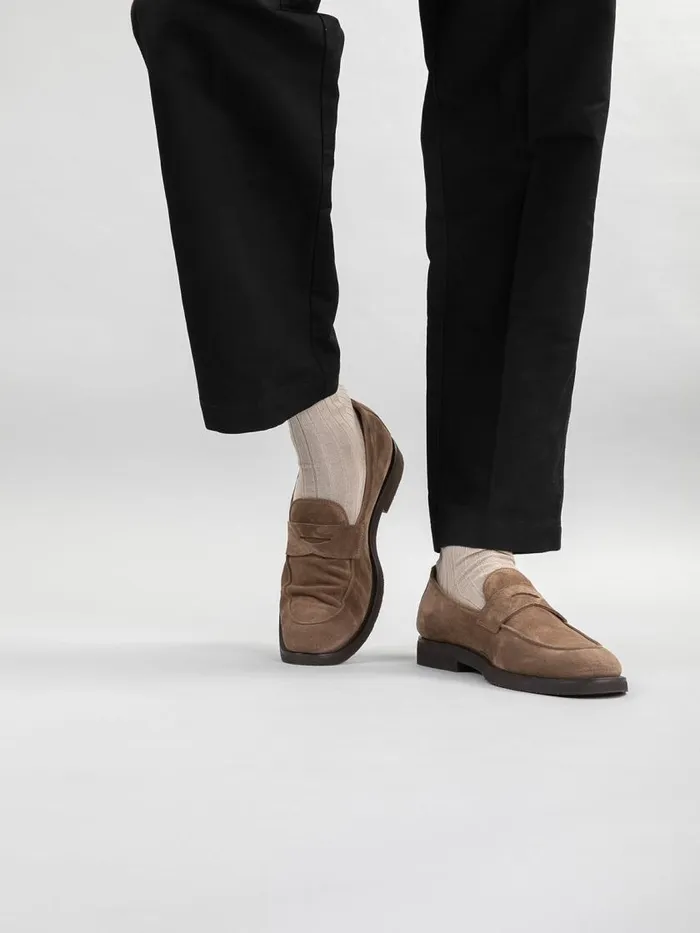 Officine Creative Loafers OPERA FLEXI 101 Castagno Brown Suede Penny Loafers 8211 Men Officine Creative Loafers OPERA FLEXI 101 Castagno Brown Suede Penny Loafers 8211 Men