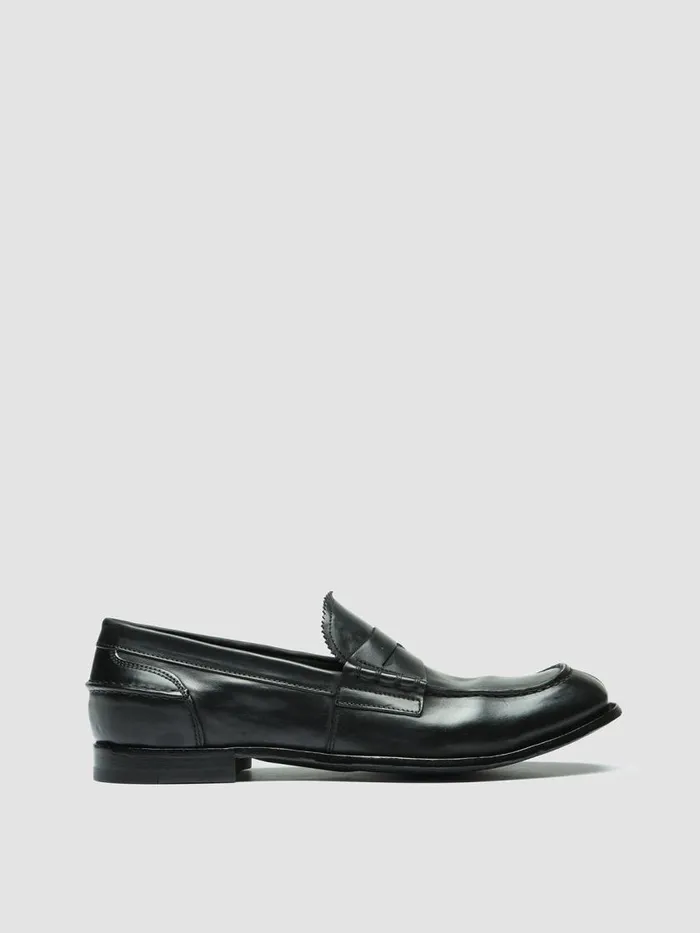 Officine Creative Loafers STEREO 008 Black Leather Penny Loafers 8211 Men