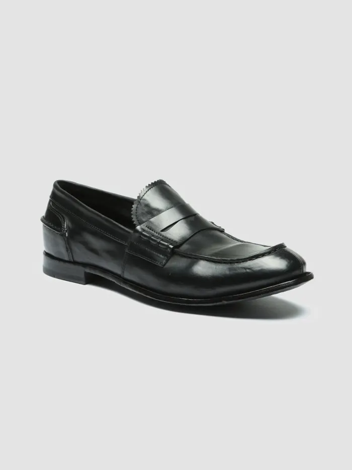 Officine Creative Loafers STEREO 008 Black Leather Penny Loafers 8211 Men
