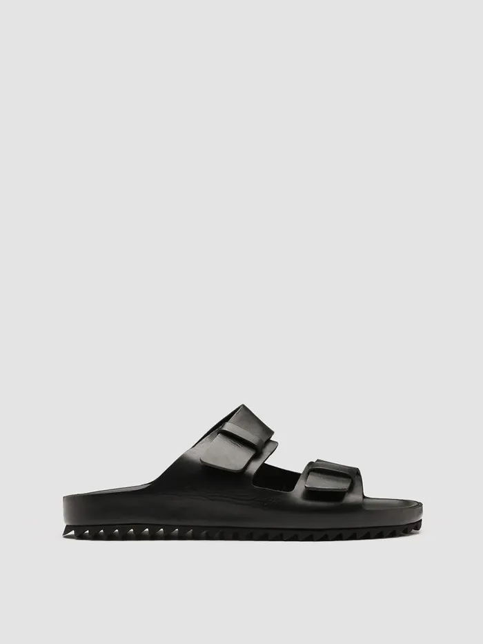 Officine Creative Sandals AGORA039 002 Nero Black Leather Sandals 8211 Men
