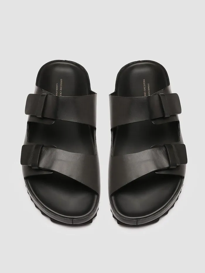 Officine Creative Sandals AGORA039 002 Nero Black Leather Sandals 8211 Men