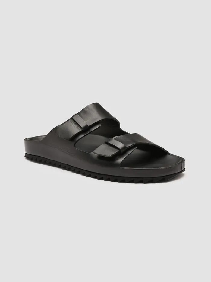 Officine Creative Sandals AGORA039 002 Nero Black Leather Sandals 8211 Men