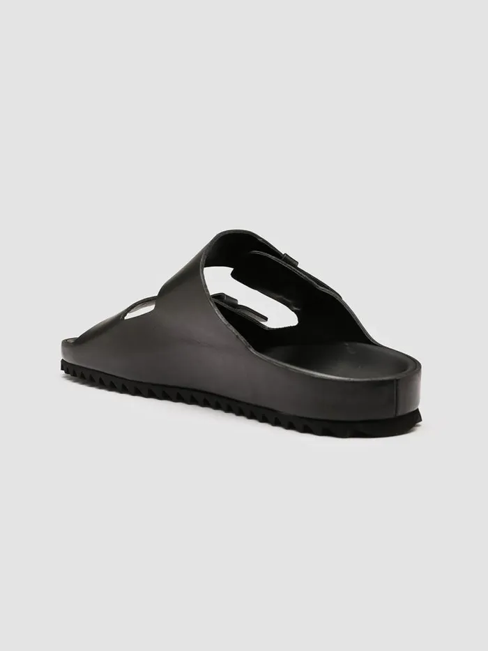 Officine Creative Sandals AGORA039 002 Nero Black Leather Sandals 8211 Men