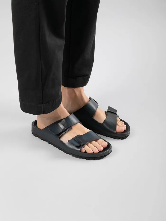 Officine Creative Sandals AGORA039 002 Nero Black Leather Sandals 8211 Men