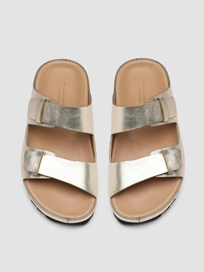 Officine Creative Sandals PELAGIE 003 Platino Silver Leather Sandals 8211 Women