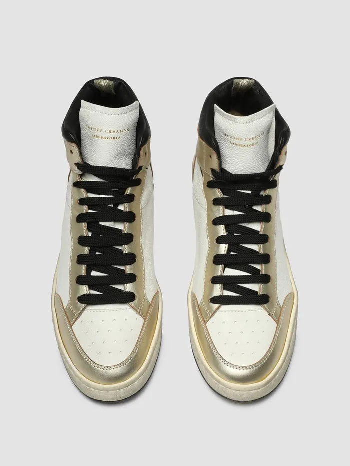 Officine Creative Sneakers MAGIC 106 White Leather And Suede High Top Sneakers 8211 Women Officine Creative Sneakers MAGIC 106 White Leather And Suede High Top Sneakers 8211 Women