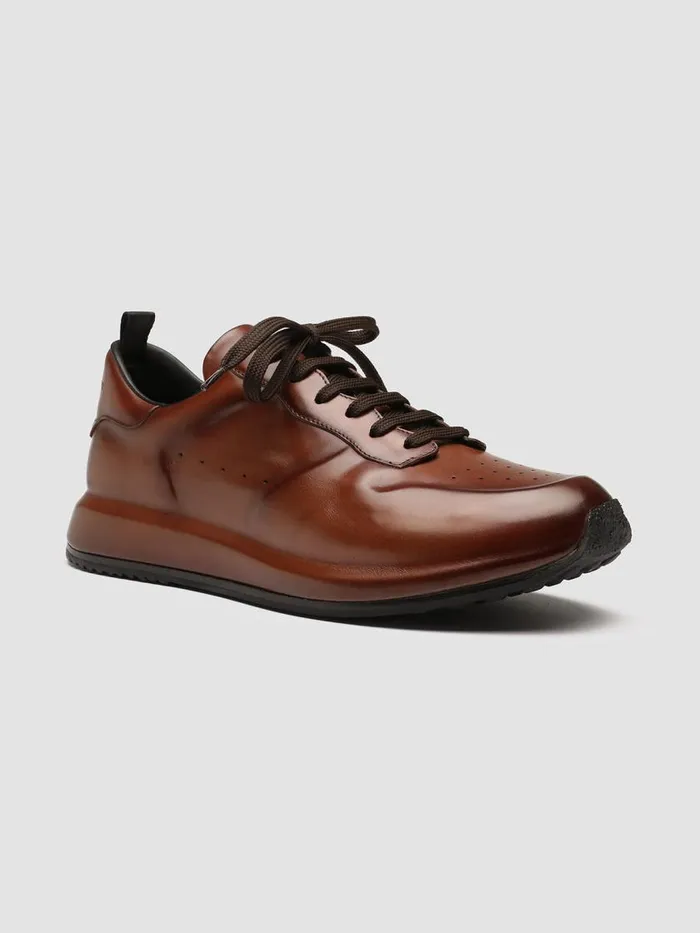 Officine Creative Sneakers RACE LUX 003 Nappa Marrone Brown Airbrushed Leather Sneakers 8211 Men Officine Creative Sneakers RACE LUX 003 Nappa Marrone Brown Airbrushed Leather Sneakers 8211 Men