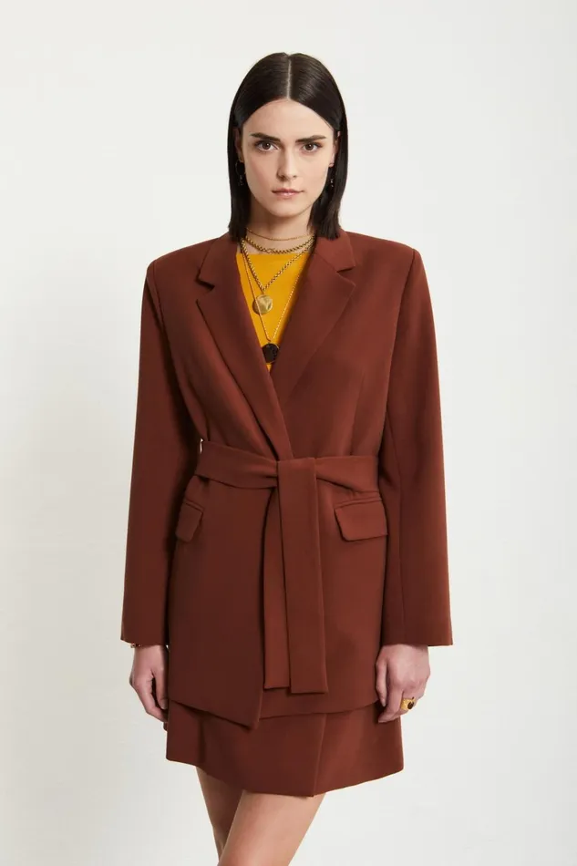 Ottod039Ame Blazer With Sash Women Blazers and Jackets