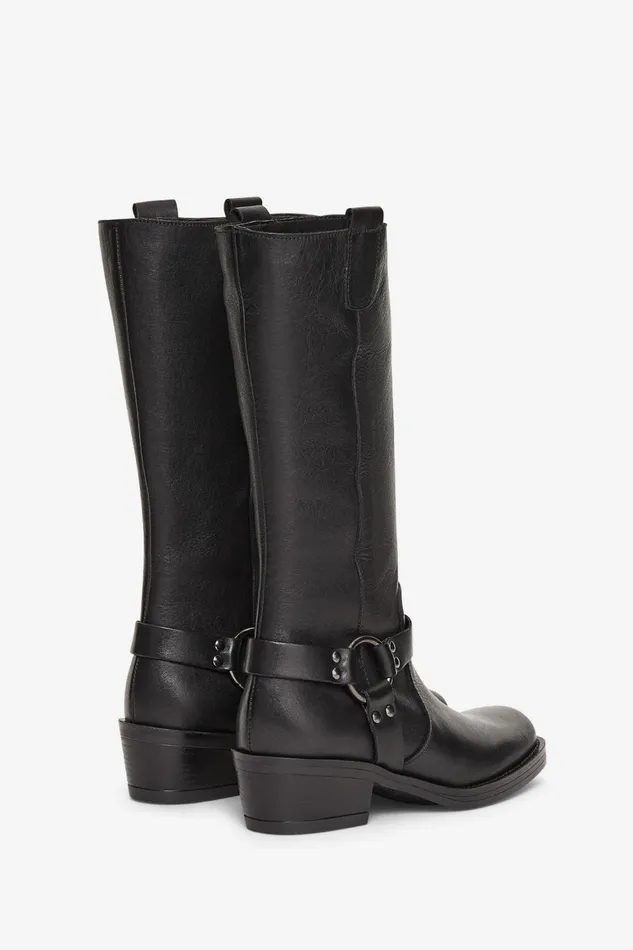 Ottod039Ame Leather Boots With Medium Heel Women Shoes