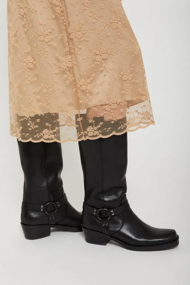 Ottod039Ame Leather Boots With Medium Heel Women Shoes