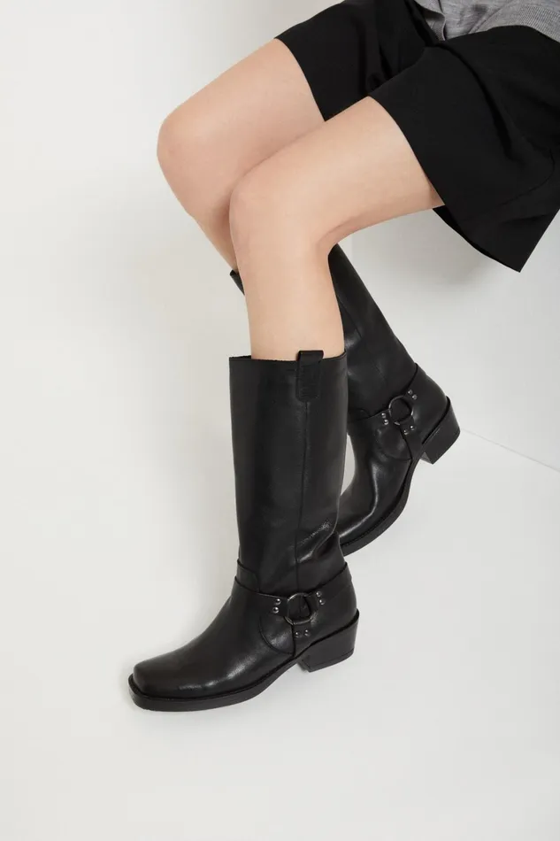 Ottod039Ame Leather Boots With Medium Heel Women Shoes