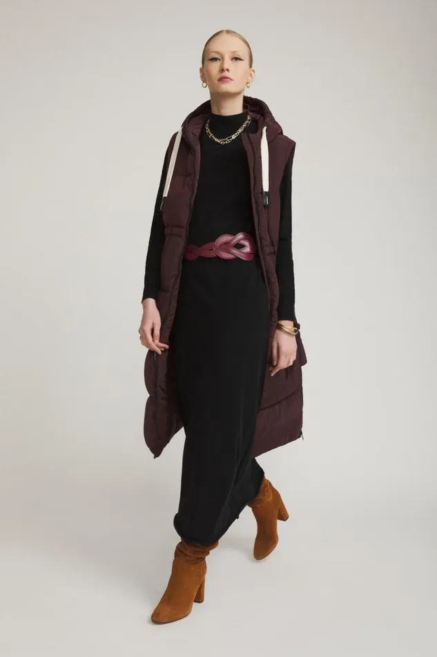 Ottod039Ame Long Sleeveless Puffer Jacket With Hood Women Down Jackets