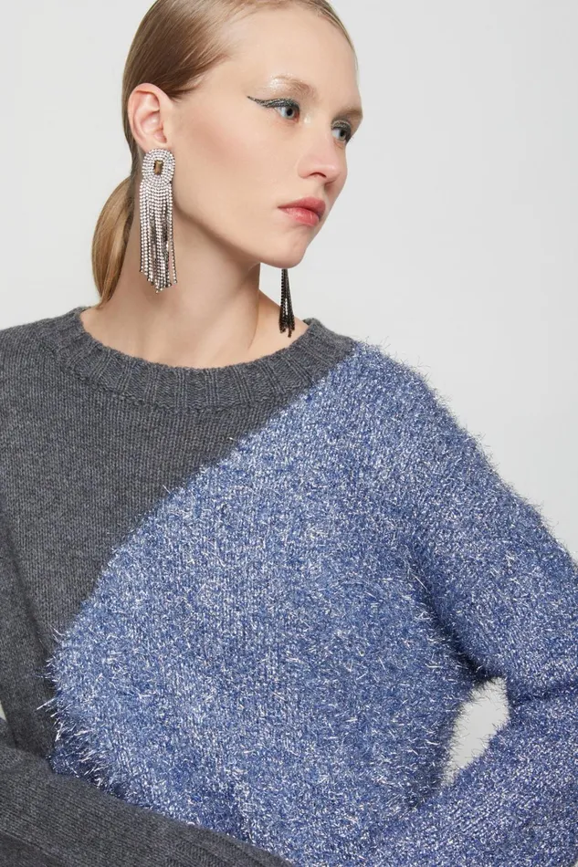 Ottod039Ame Sweater With Lurex Inserts Women Knitwear and TShirts