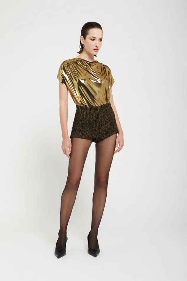 Ottod039Ame Top With Vinyl Effect Women TShirts and Tops