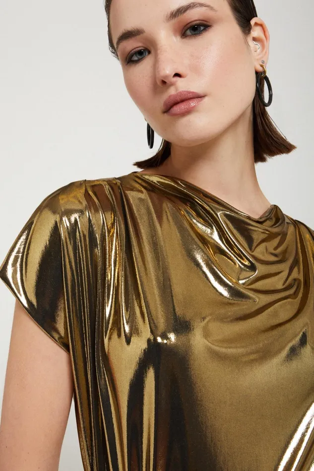 Ottod039Ame Top With Vinyl Effect Women TShirts and Tops