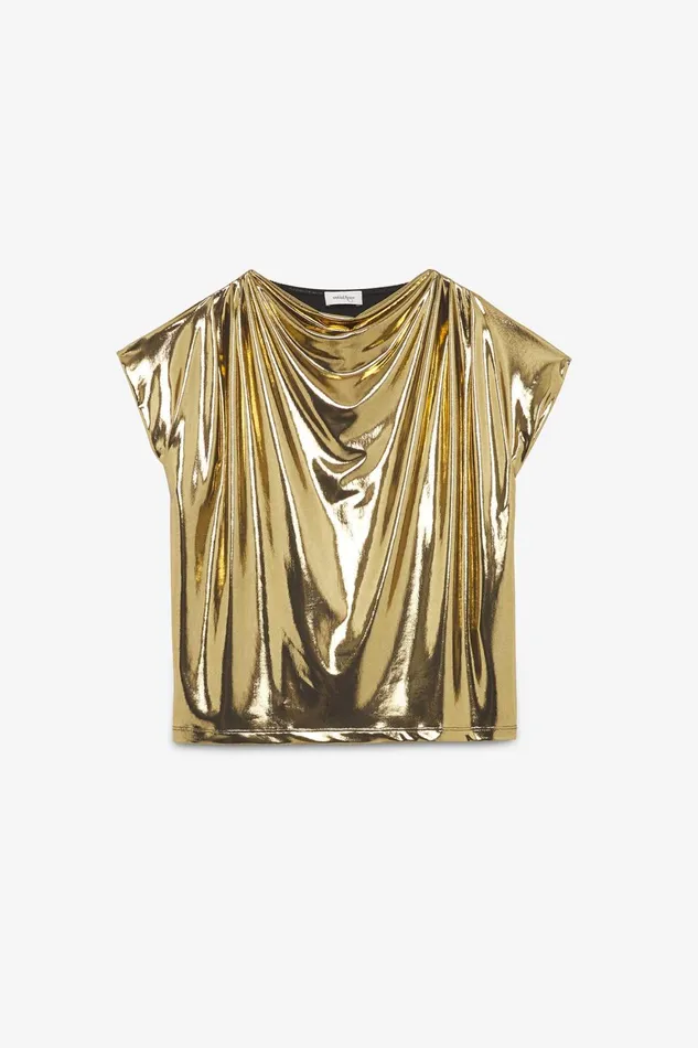 Ottod039Ame Top With Vinyl Effect Women TShirts and Tops