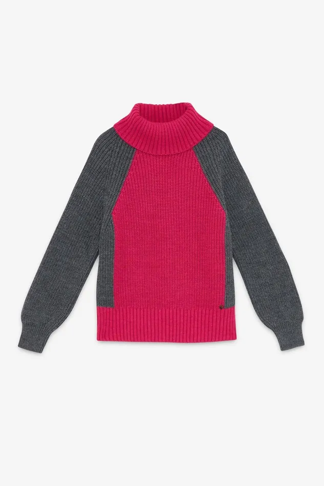 Ottod039Ame Turtleneck Bicolor Sweater Women Knitwear and TShirts