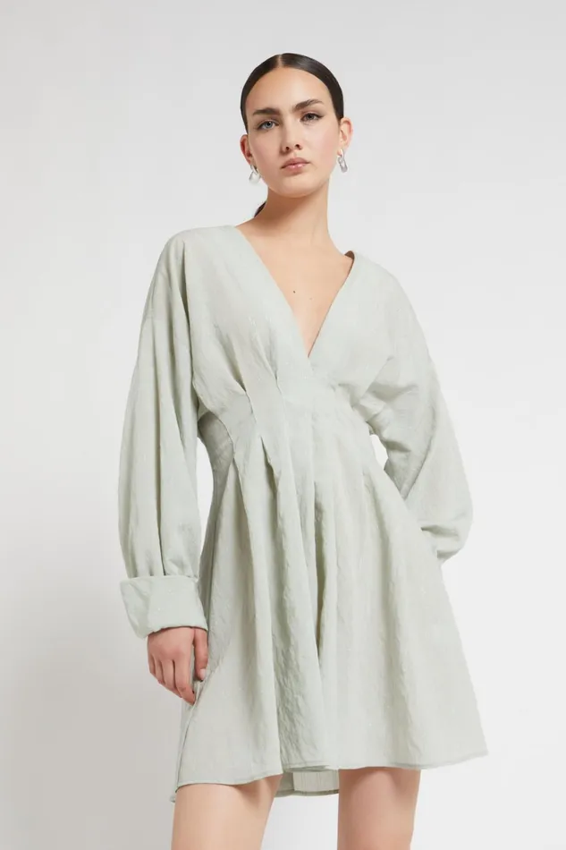 Ottod039Ame Viscose Short Dress With Buttons Women Dresses