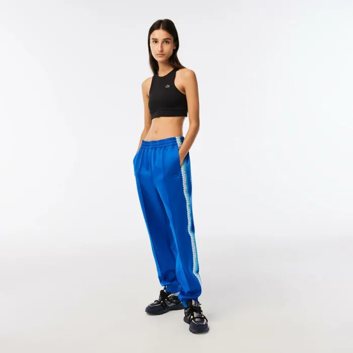Pants and Leggings Women Lacoste Womens Logo Stripe Joggers Kingdom Blue Kxb