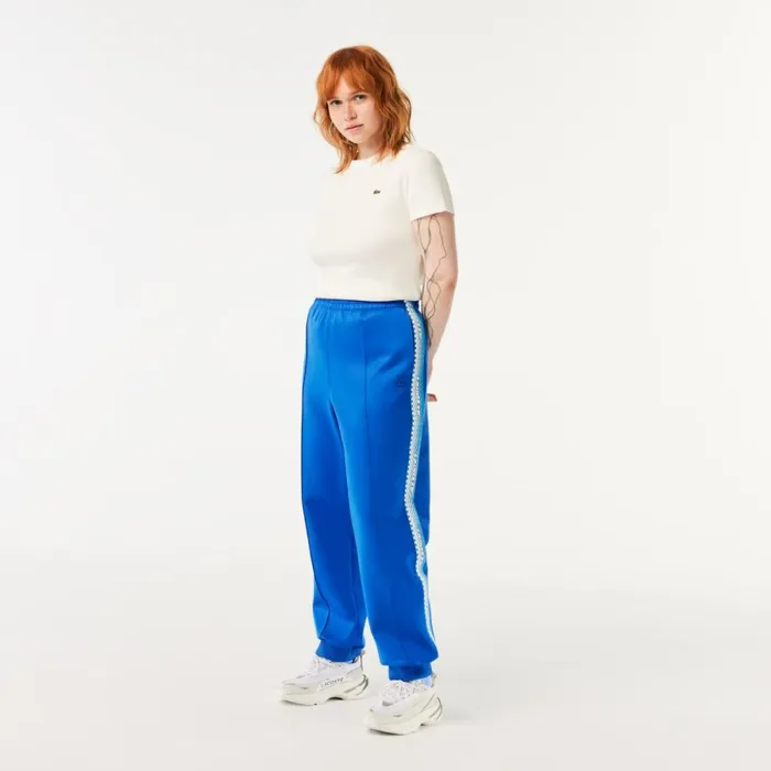 Pants and Leggings Women Lacoste Womens Logo Stripe Joggers Kingdom Blue Kxb