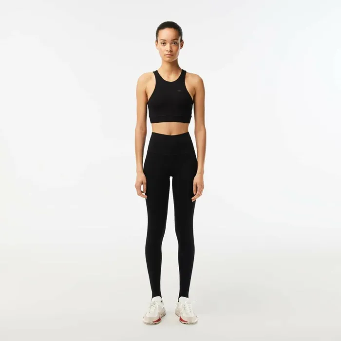 Pants and Leggings Women Lacoste Womens Recycled Polyester Tapered Leggings Black 031 Pants and Leggings Women Lacoste Womens Recycled Polyester Tapered Leggings Black 031