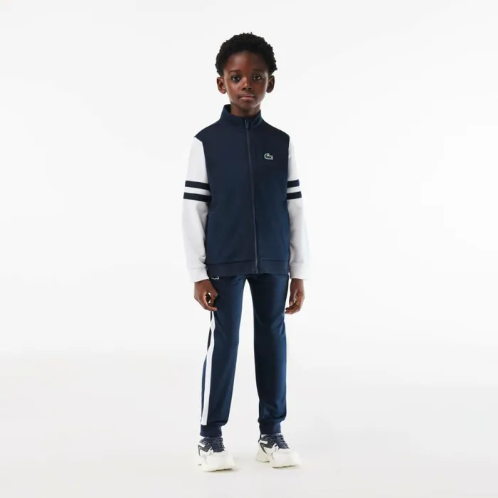 Pants and Shorts Kids Lacoste Kids039 Tennis Sweatsuit Navy Blue White 525