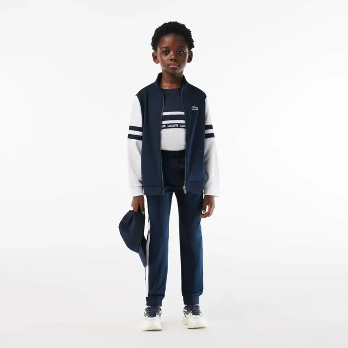 Pants and Shorts Kids Lacoste Kids039 Tennis Sweatsuit Navy Blue White 525