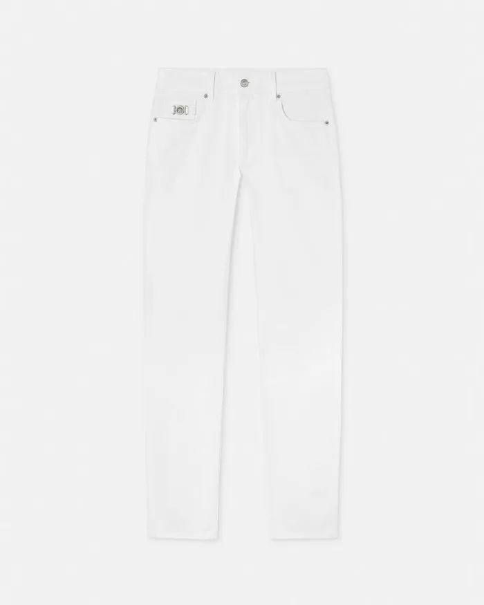 Pants and Shorts Men Versace SlimFit Jeans White