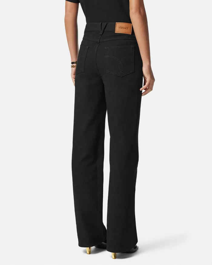 Pants and Shorts Women Versace Medusa 03995 RegularFit Jeans Black