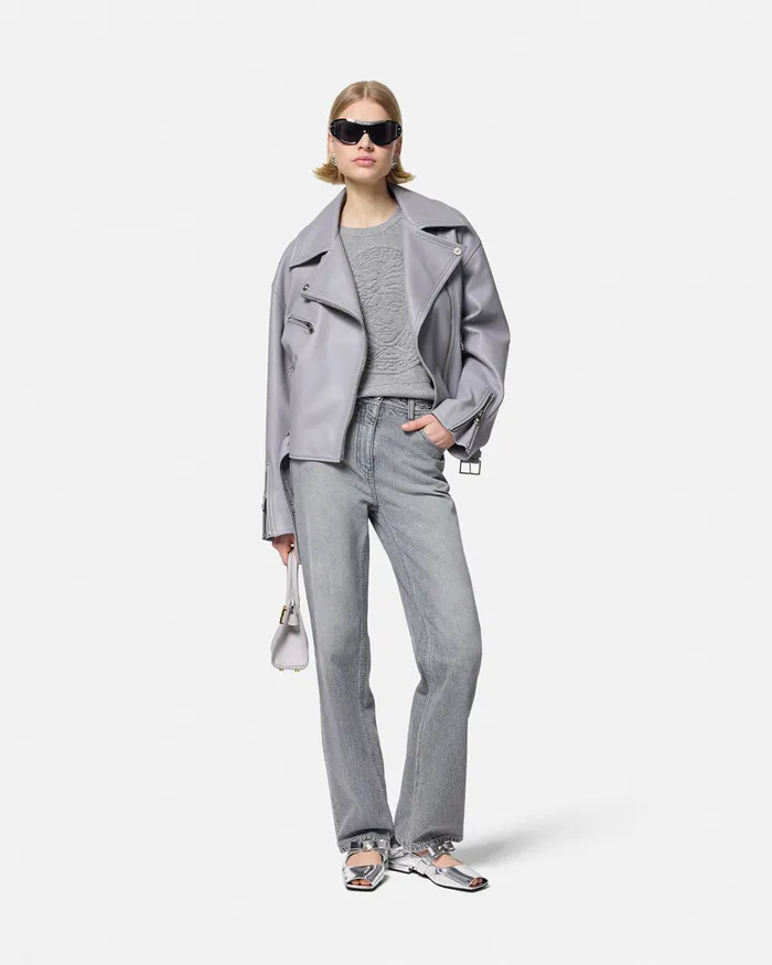 Pants and Shorts Women Versace RegularFit Jeans Gray