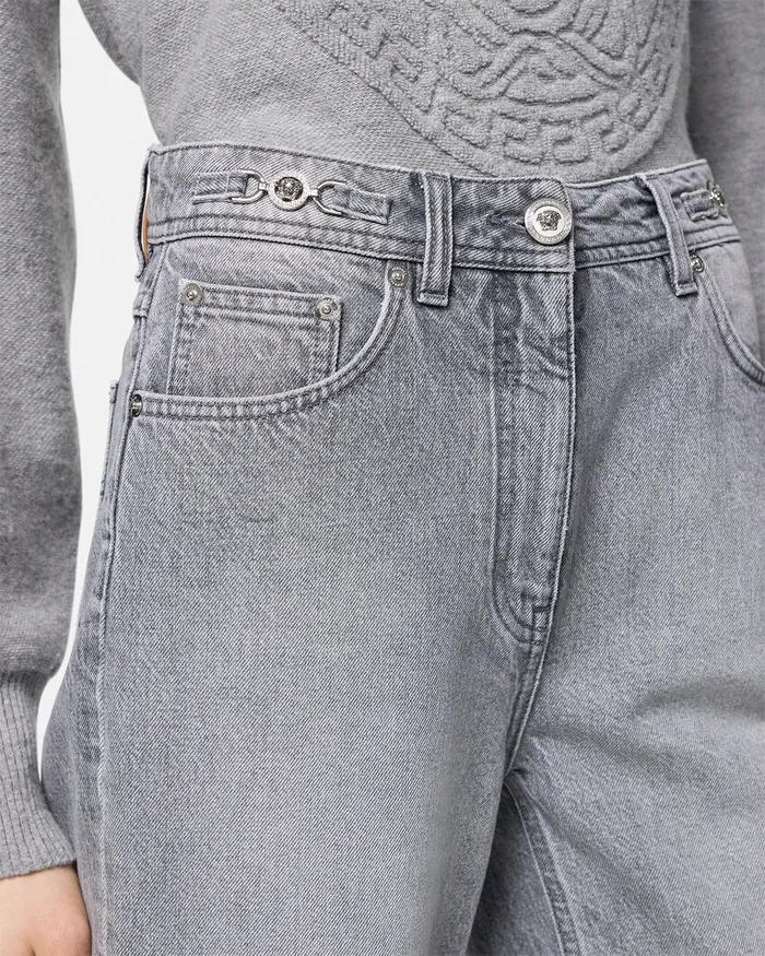 Pants and Shorts Women Versace RegularFit Jeans Gray