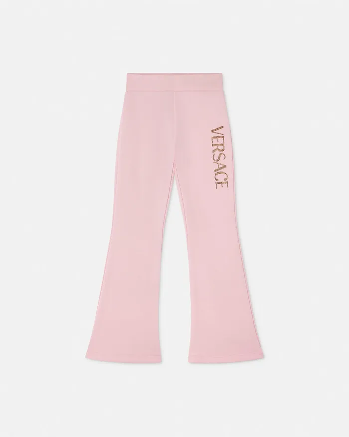 Pants and Skirts Kids Versace Crystal Logo Sweatpants Pink