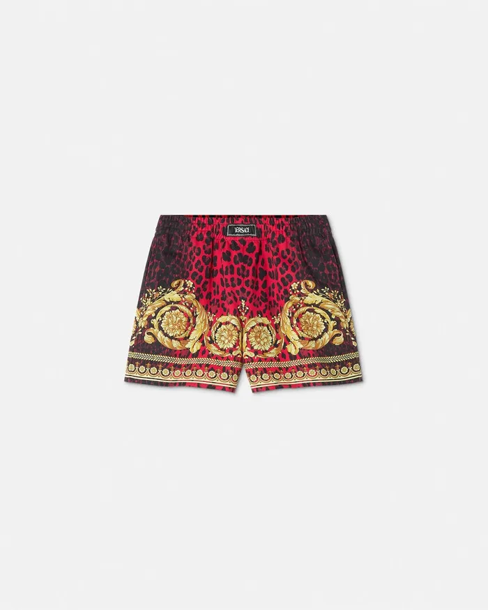 Pants Kids Versace Wild Barocco Gabardine Shorts Printred