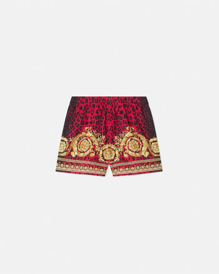 Pants Kids Versace Wild Barocco Gabardine Shorts Printred