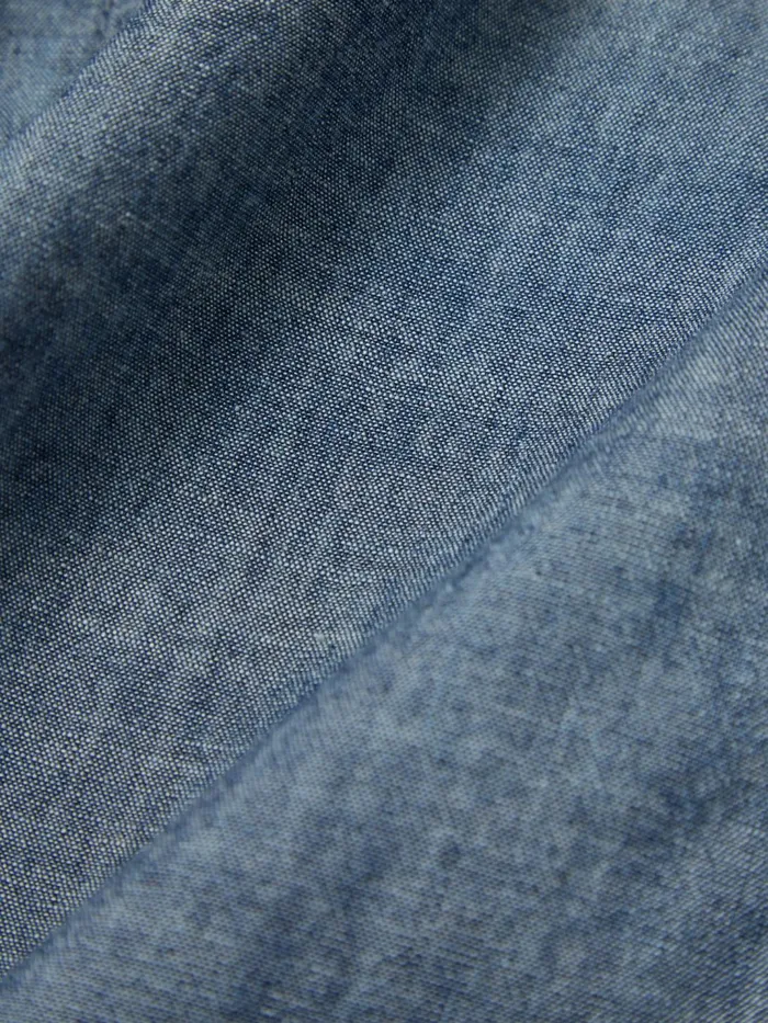 Patched Bakers Jacket In Indigo ChambrayHickory Strip Men Universal Works Jackets