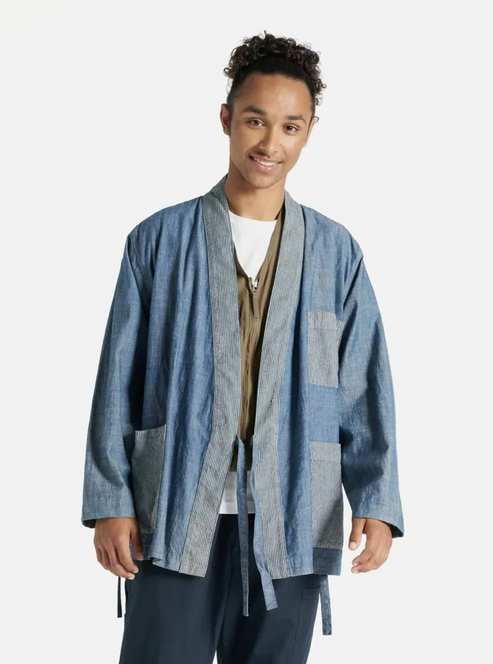 Patched Kyoto Work Jacket In Indigo ChambrayHickory S Men Universal Works Jackets Patched Kyoto Work Jacket In Indigo ChambrayHickory S Men Universal Works Jackets