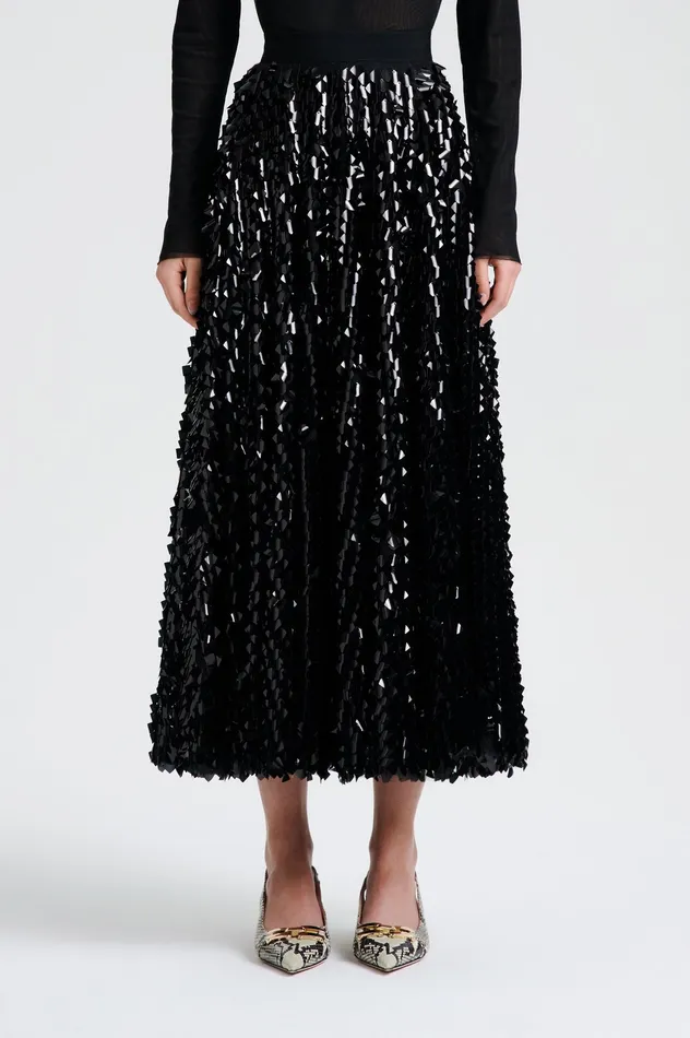 PATENT SEQUIN TULLE SKIRT BLACK Women Skirts Scanlan Theodore