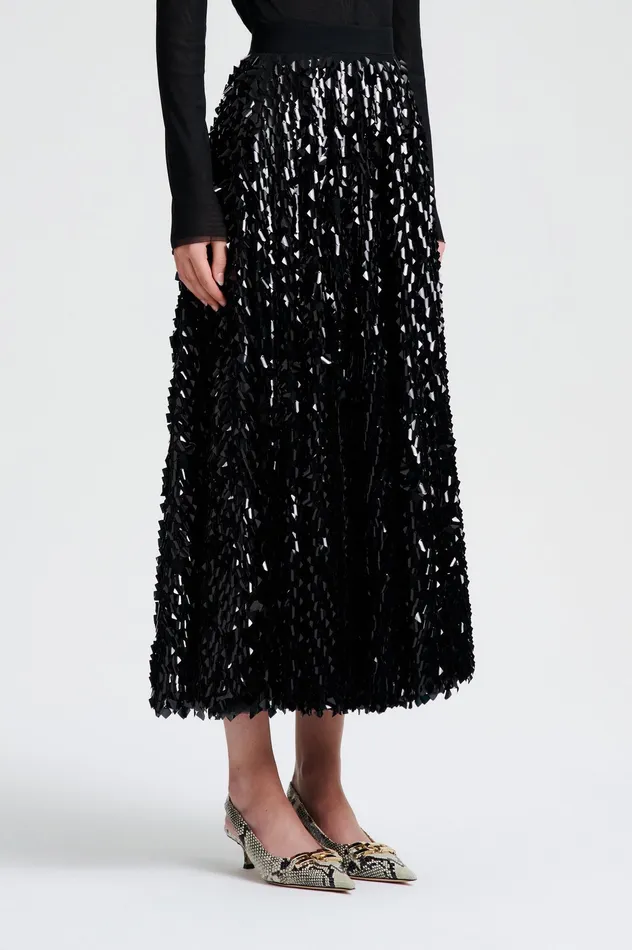 PATENT SEQUIN TULLE SKIRT BLACK Women Skirts Scanlan Theodore