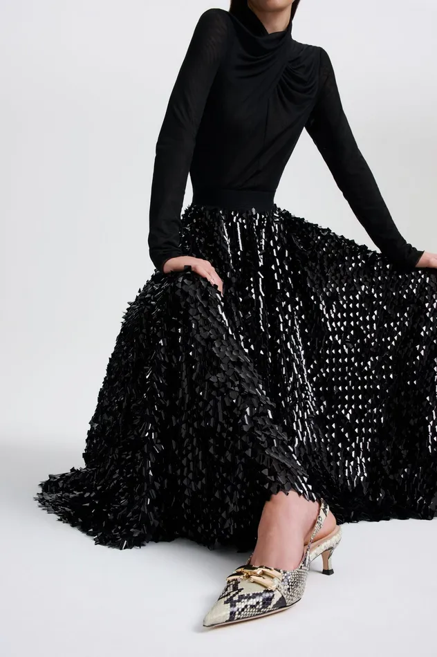 PATENT SEQUIN TULLE SKIRT BLACK Women Skirts Scanlan Theodore