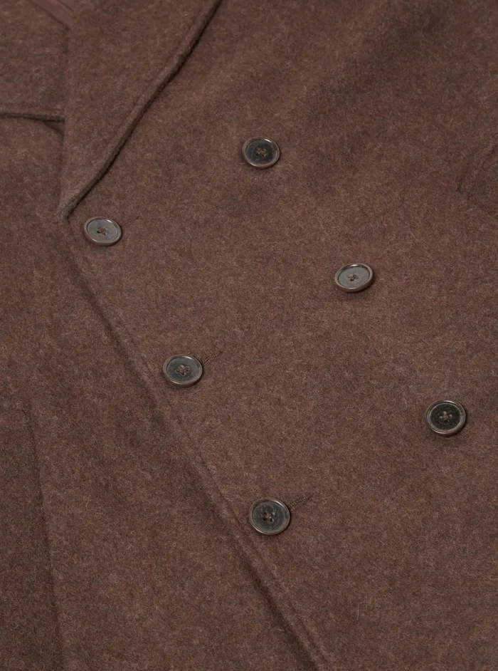 Peacoat In Brown Melange Melton Men Universal Works Coats and Outerwear