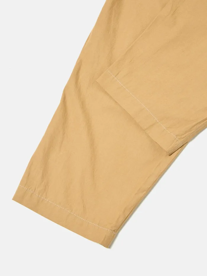 Pleated Track Pant In Sand Broad Cloth Men Universal Works Trousers