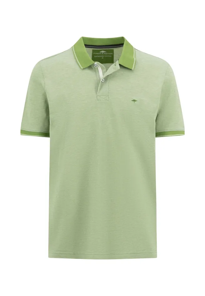 Polo Shirt Men FYNCHHATTON Polo Shirt In Twotone Optics Summer Breezeleaf Greencrystal Bluenavydusty Lavenderpapayacool Gray